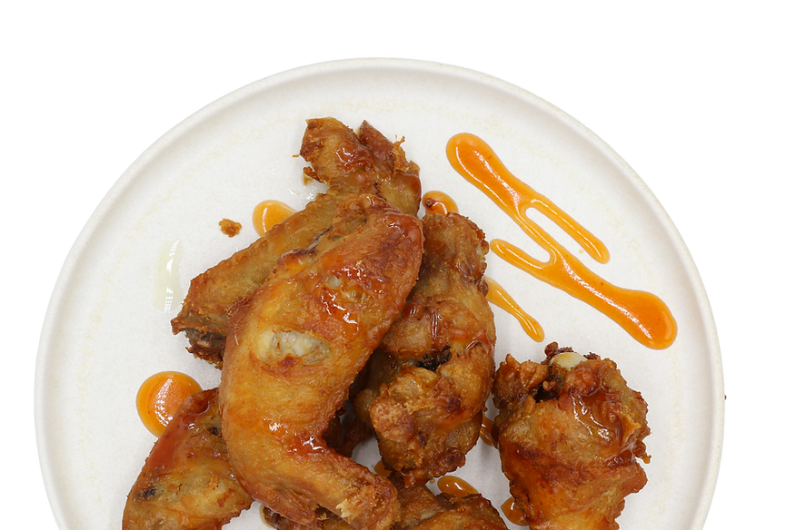 Bap bowl rose honey wings with sauce