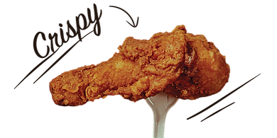 Fried chicken on a fork